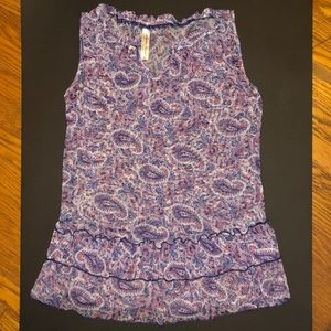 Red White & Blue Detailed Sleeveless Top